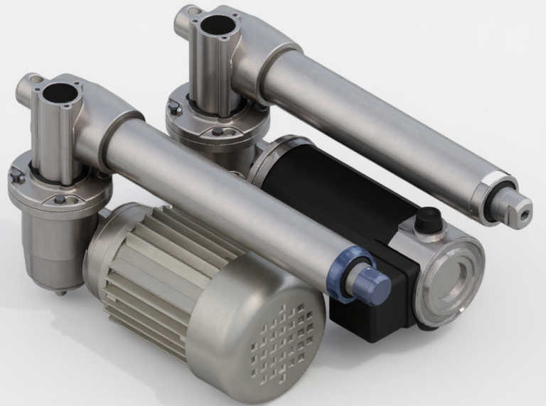electric linear actuators 90 degrees angle motor ALI4-P DC and AC